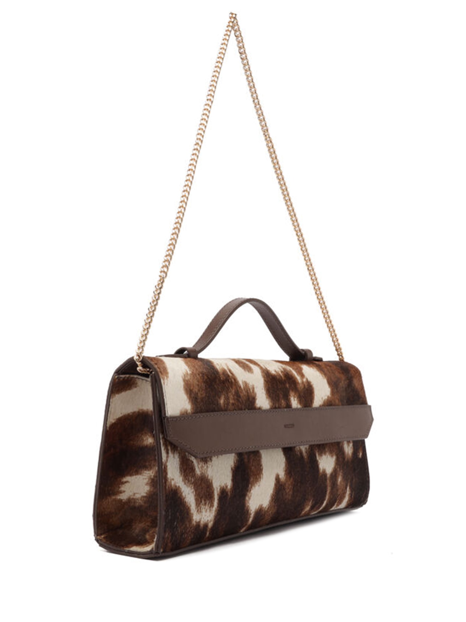 Bolsa Feminina Tiracolo Acamurçada Grande Corrente Animal Print Arezzo