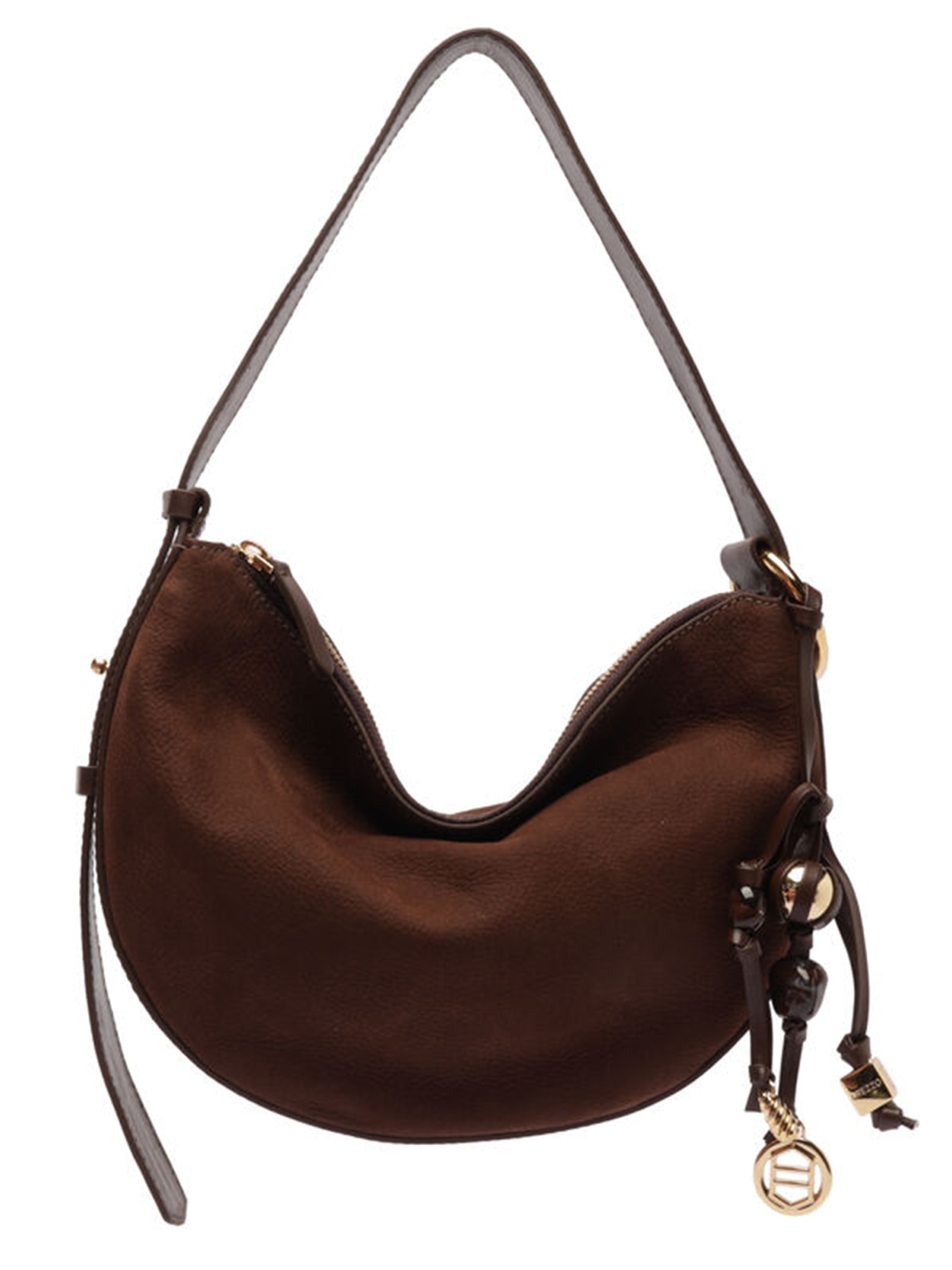 Bolsa Feminina Tiracolo Acamurçada Média Bag Charm Marrom Arezzo