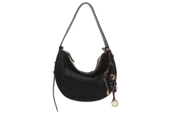 Bolsa Feminina Tiracolo Acamurçada Média Bag Charm - Preto