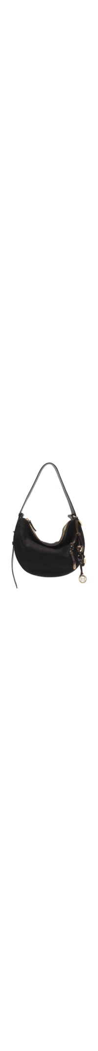 Bolsa Feminina Tiracolo Acamurçada Média Bag Charm - Preto