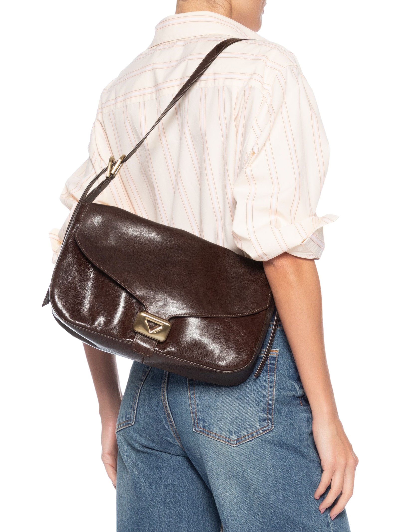 Bolsa Feminina Tiracolo Broken Leather Marrom Schutz