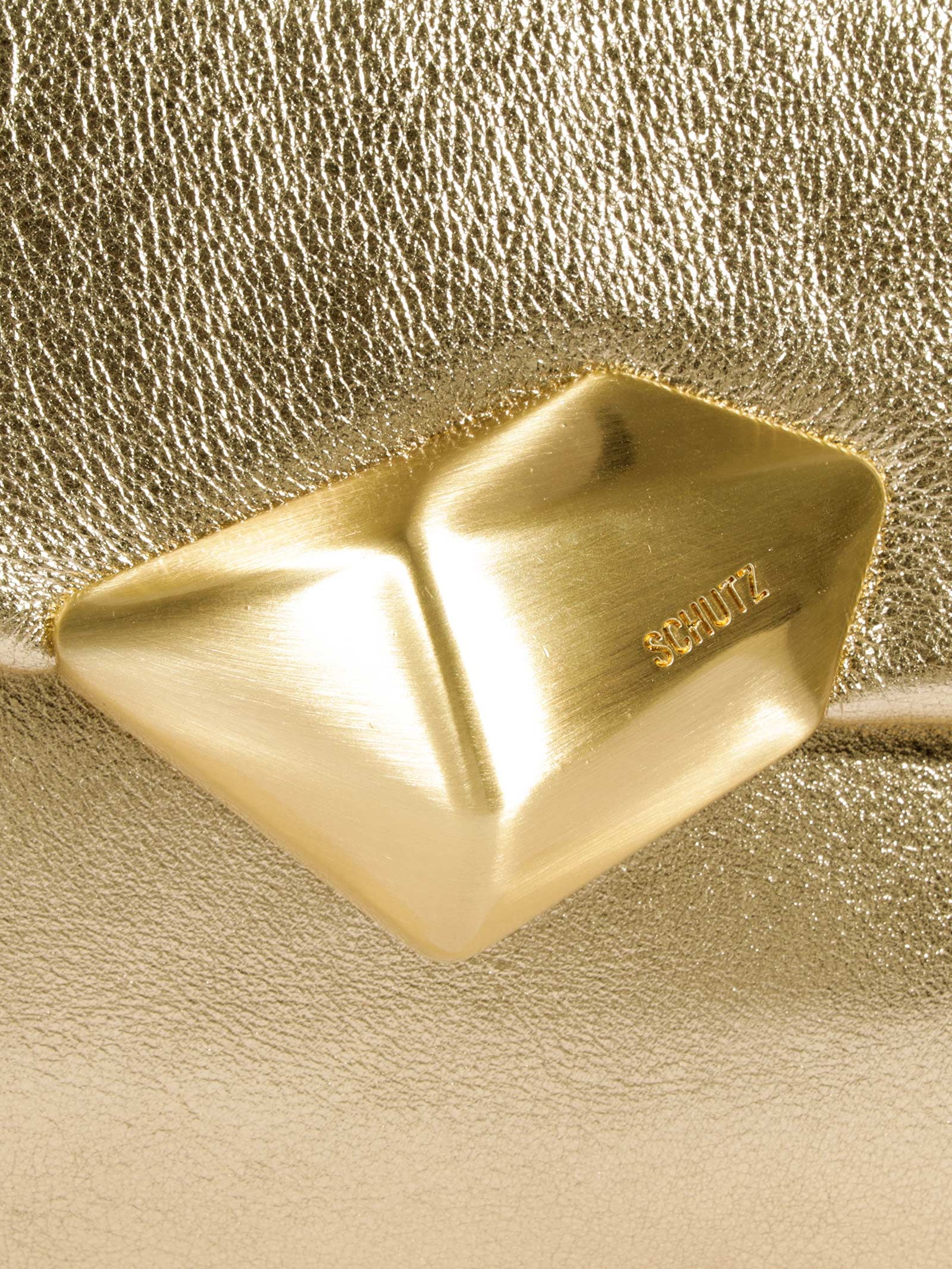 Bolsa Feminina Tiracolo Bubble Couro Dourado Schutz
