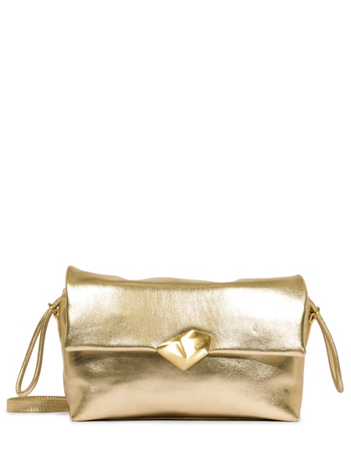 Bolsa Feminina Tiracolo Bubble Couro – Dourado