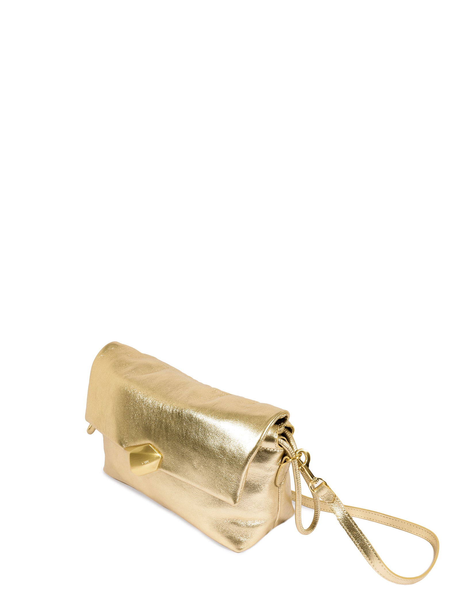 Bolsa Feminina Tiracolo Bubble Couro Dourado Schutz