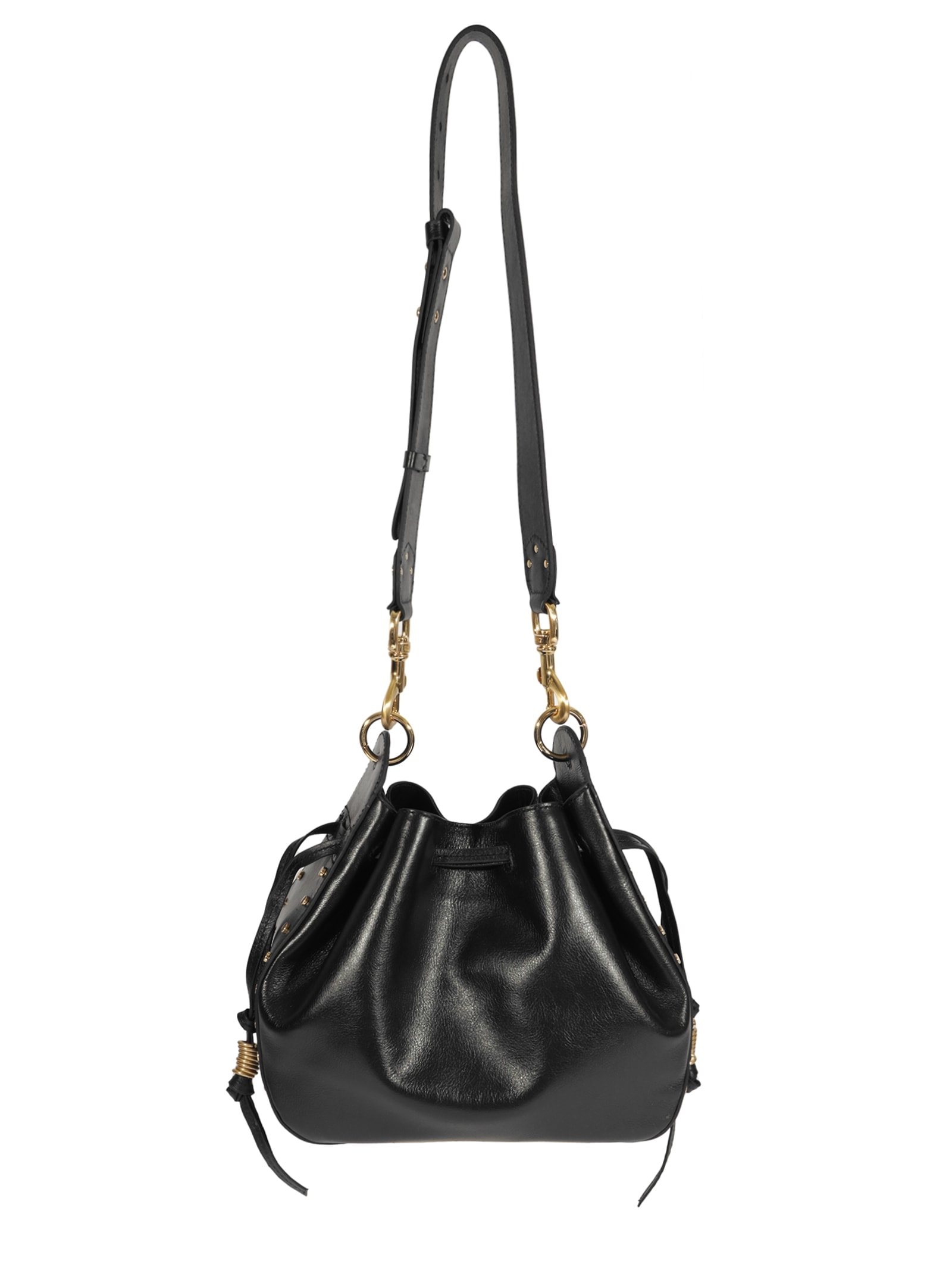 Bolsa Feminina Tiracolo Bucket Hazel Couro  Preta Schutz