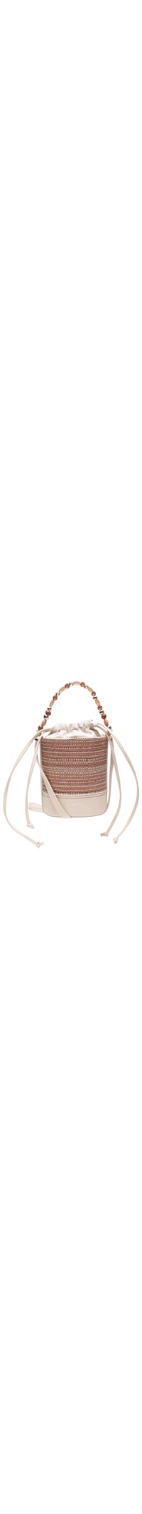 Bolsa Feminina Tiracolo Bucket Miçangas - Off White