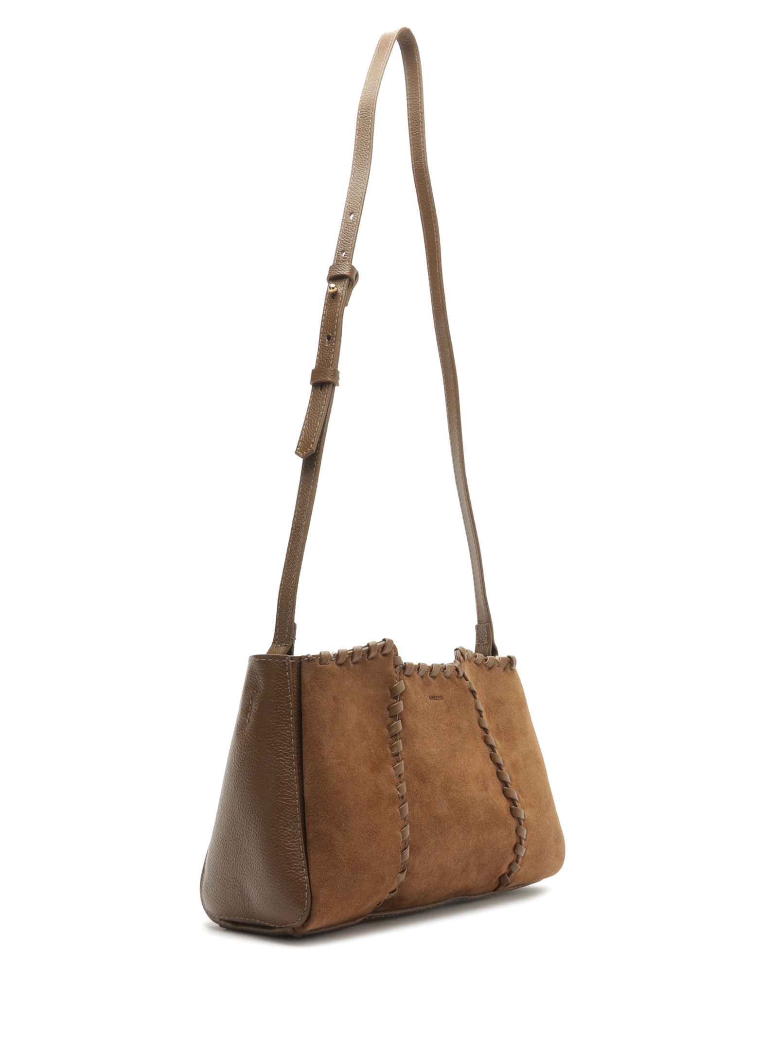 Bolsa Feminina Tiracolo Couro Média Acamurçada Marrom Arezzo