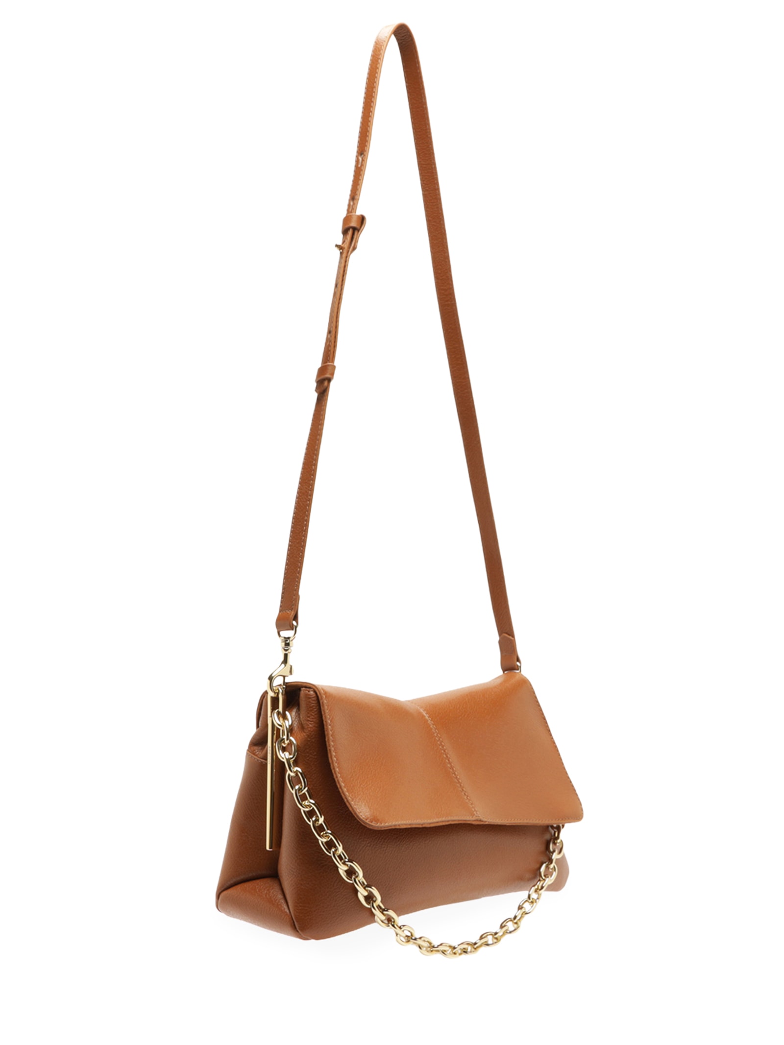 Bolsa Feminina Tiracolo Couro Média Corrente Marrom Arezzo