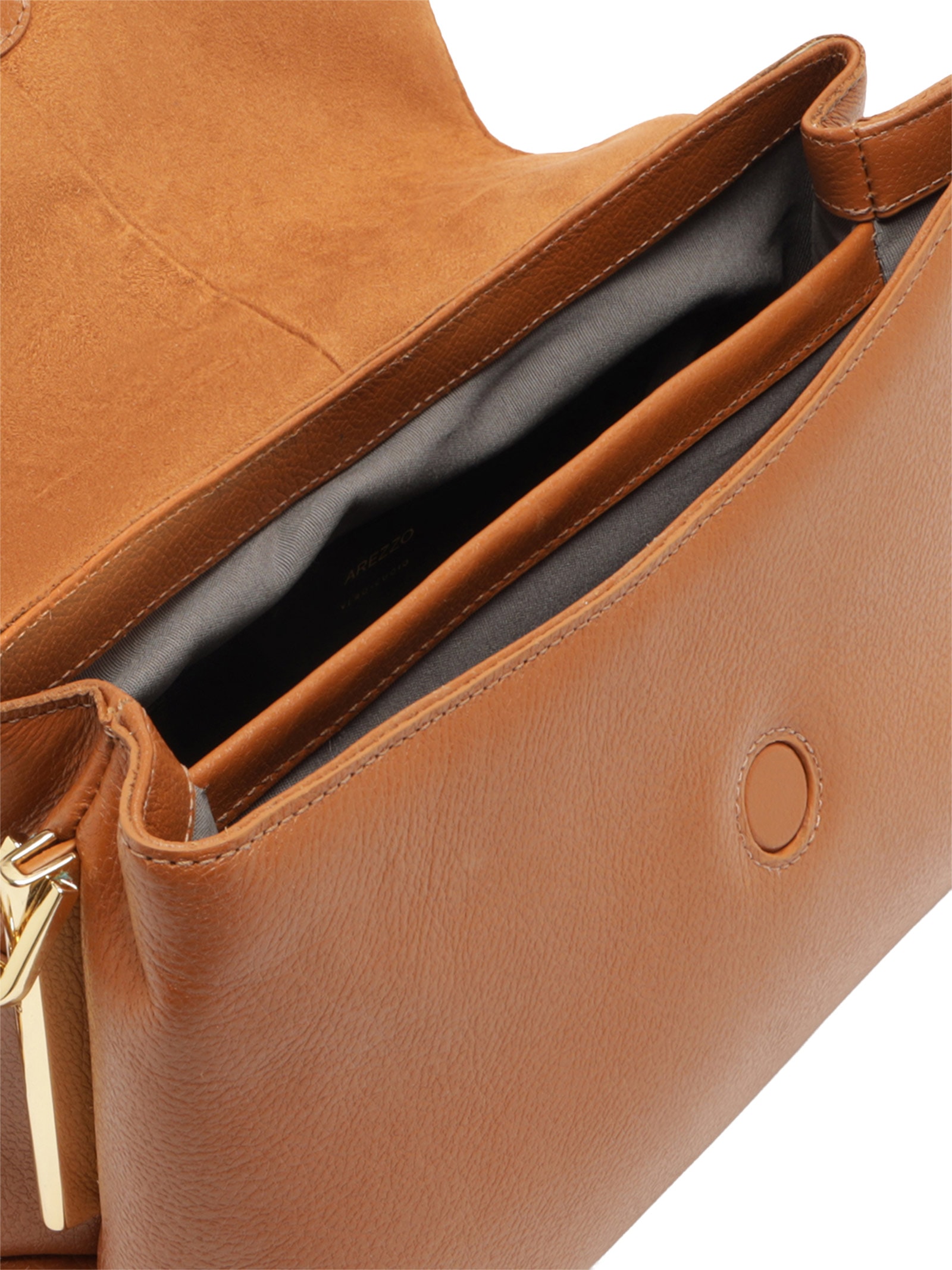 Bolsa Feminina Tiracolo Couro Média Corrente Marrom Arezzo