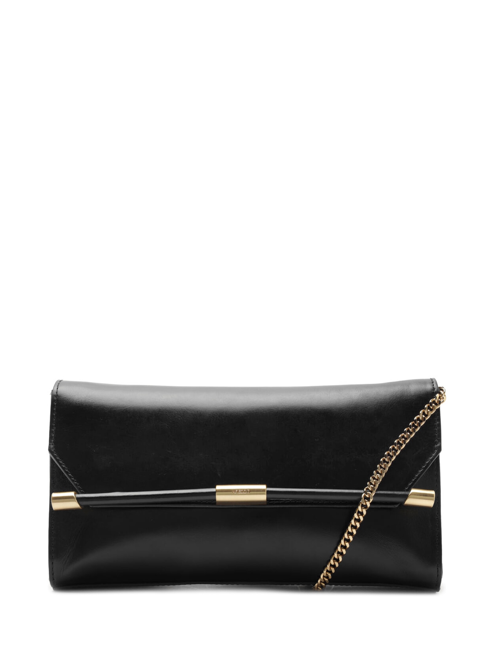 Bolsa Feminina Tiracolo Couro Média Corrente Metais Preto Arezzo