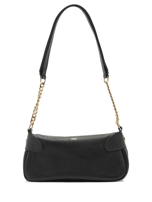Bolsa Feminina Tiracolo Couro Média Corrente – Preto