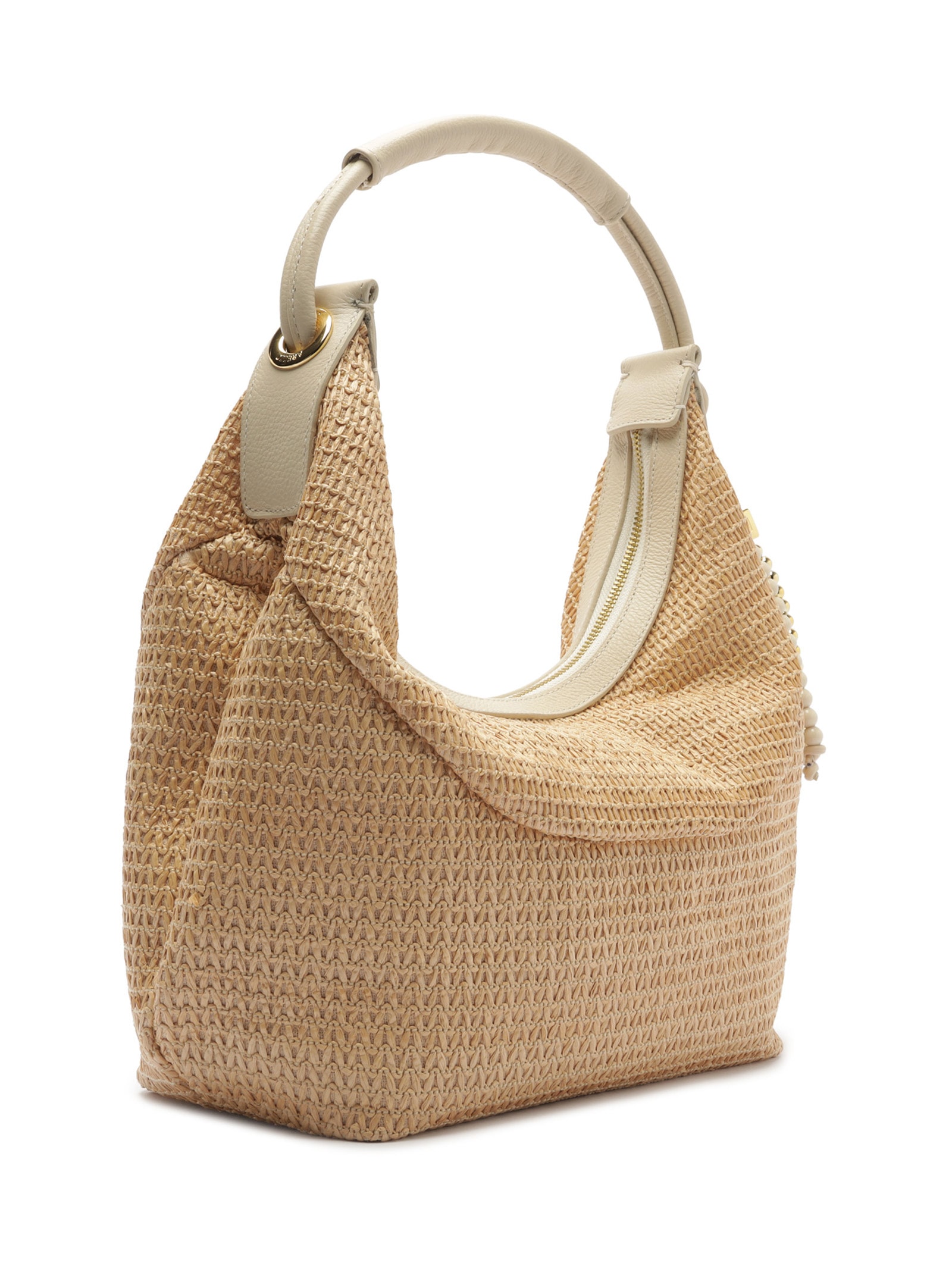 Bolsa Feminina Tiracolo Couro Média Dobrável Bege Arezzo + Isla