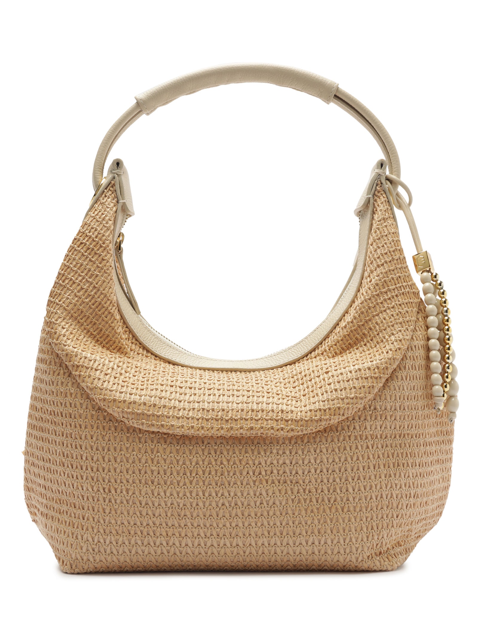 Bolsa Feminina Tiracolo Couro Média Dobrável Bege Arezzo + Isla