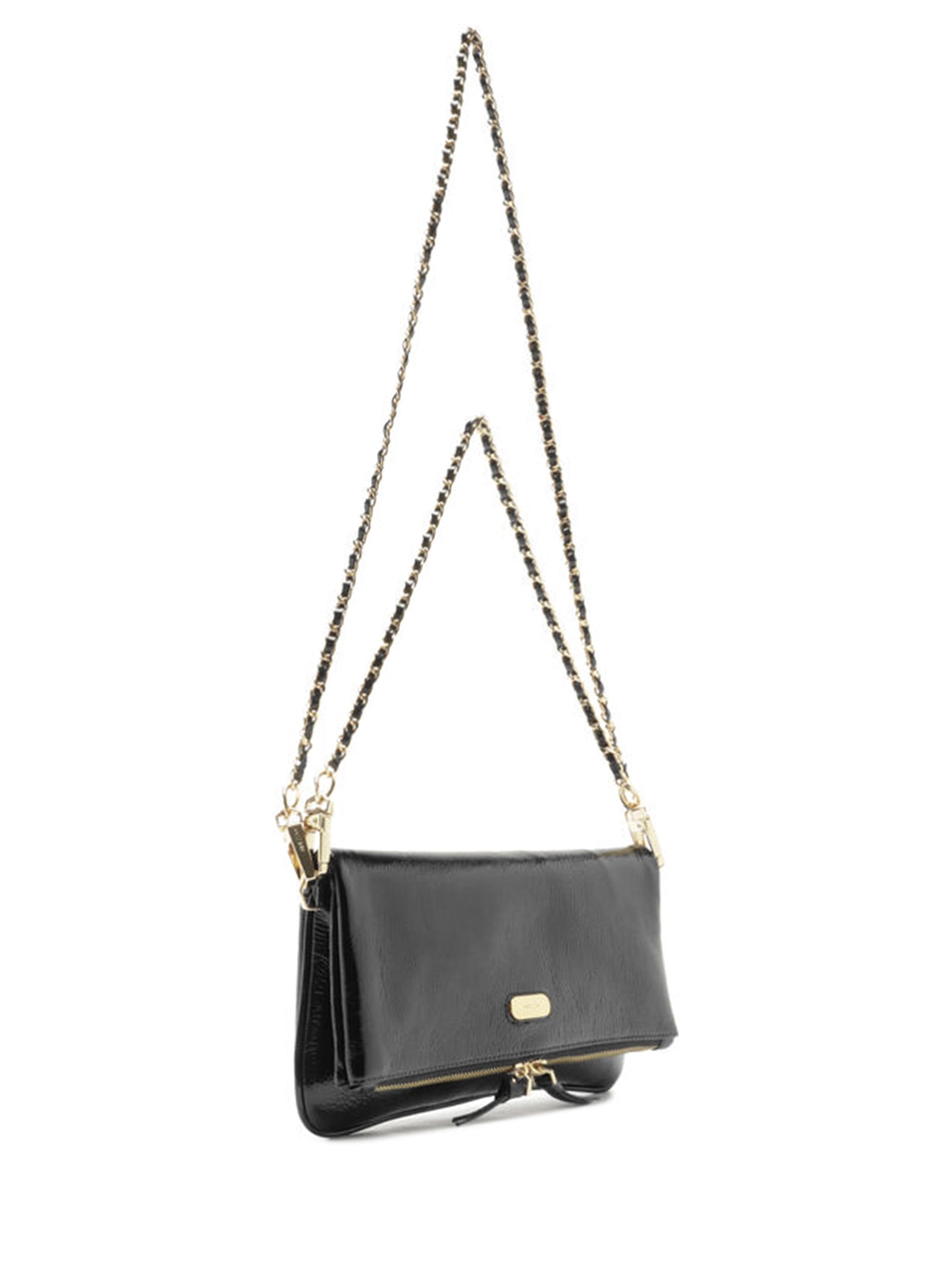Bolsa Feminina Tiracolo Couro Média Dobrável Preto Arezzo