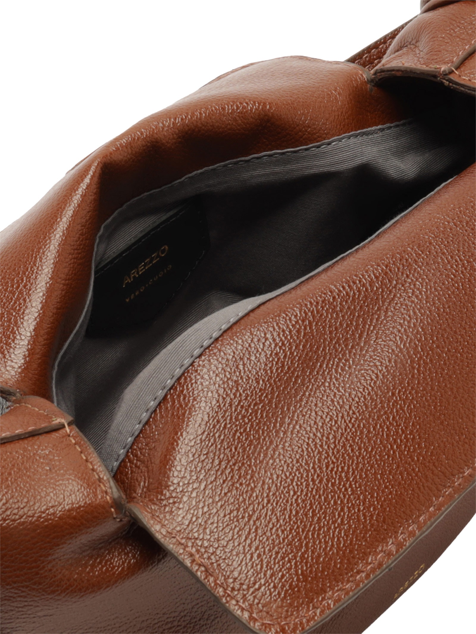 Bolsa Feminina Tiracolo Couro Média Metais Dourados Marrom Arezzo