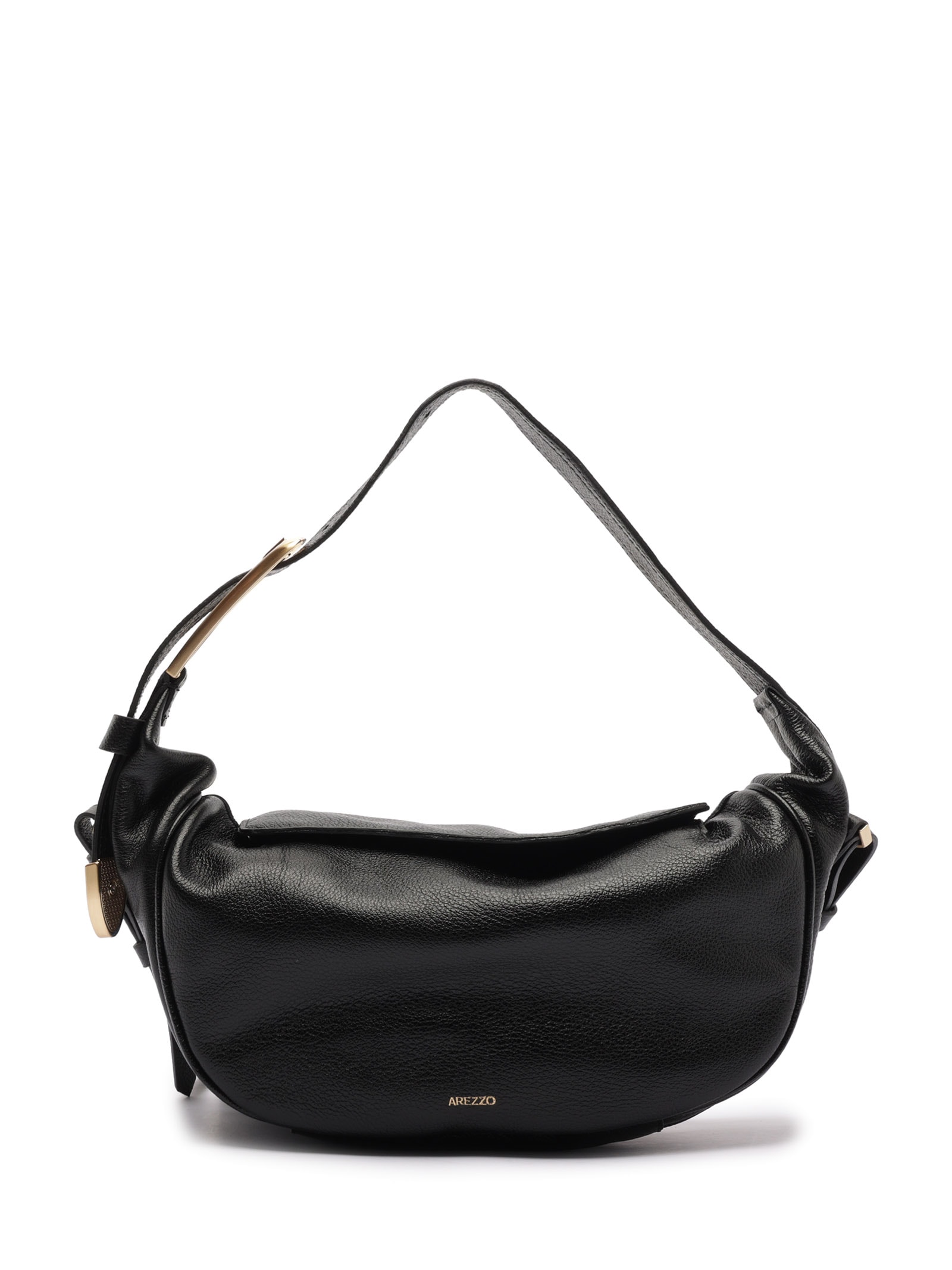 Bolsa Feminina Tiracolo Couro Média Metais Dourados Preto Arezzo