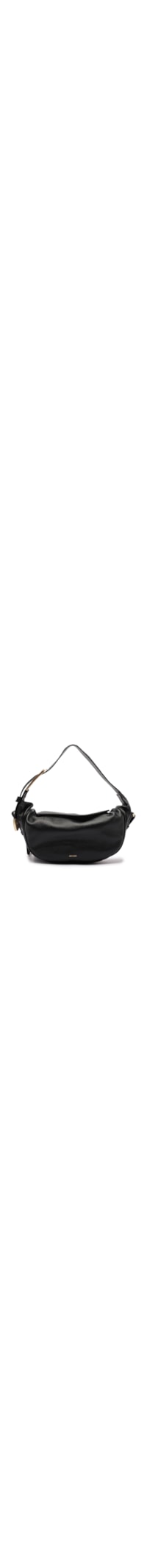 Bolsa Feminina Tiracolo Couro Média Metais Dourados - Preto