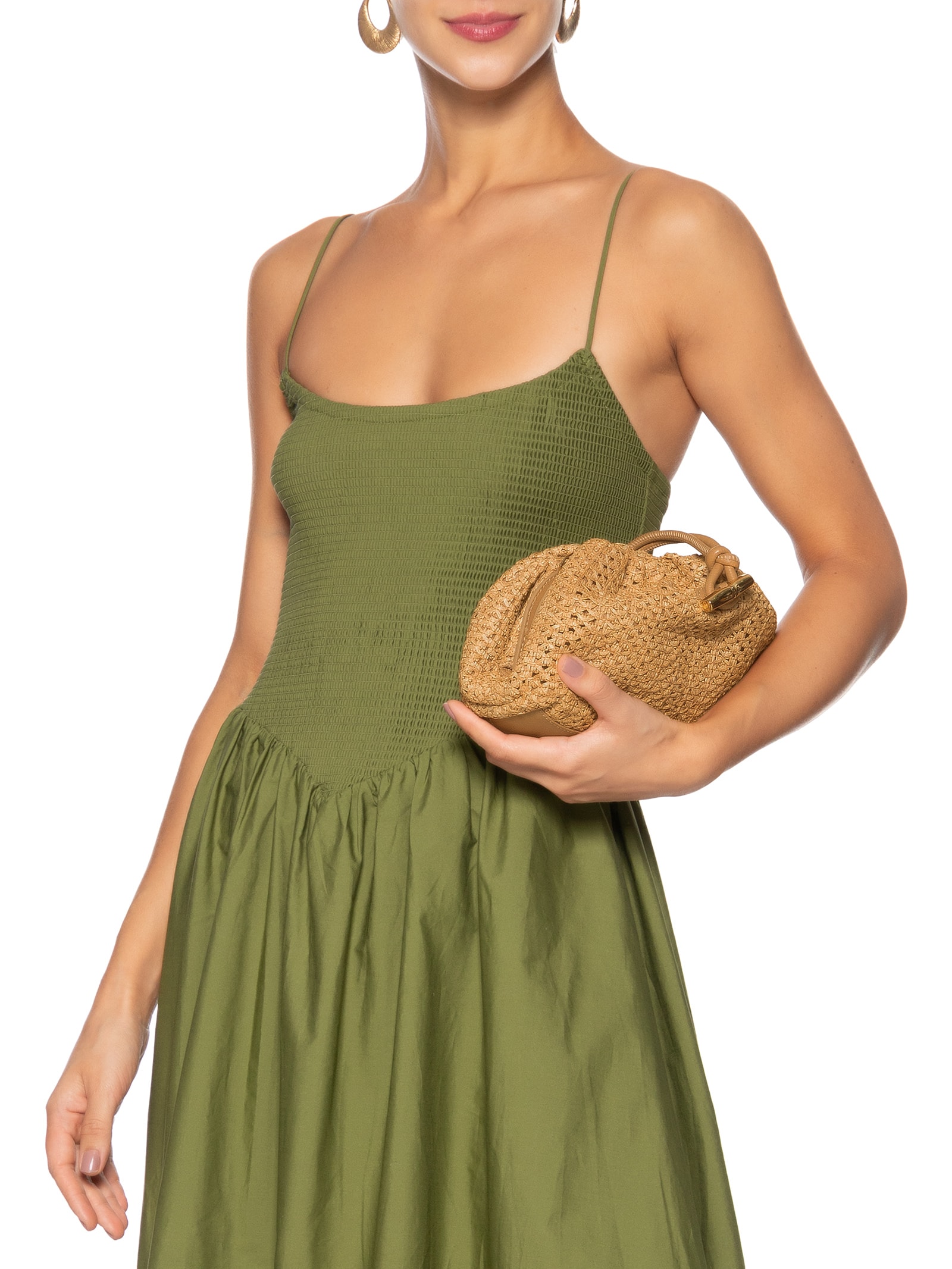 Bolsa Feminina Tiracolo Couro Palha Isla Média Bege Arezzo + Isla