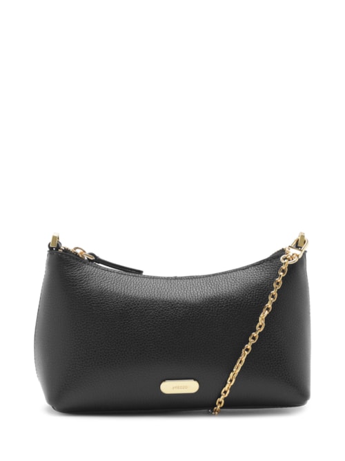 Bolsa Feminina Tiracolo Couro Pequena Corrente – Preto