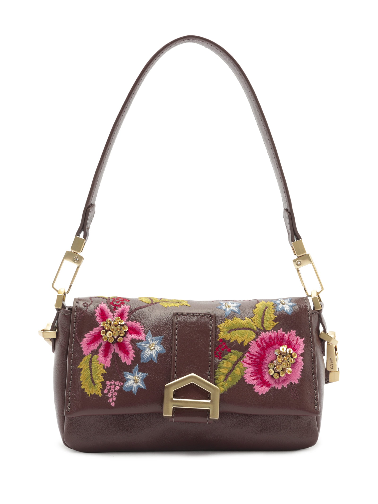 Bolsa Feminina Tiracolo Couro Pequena Marrom Arezzo