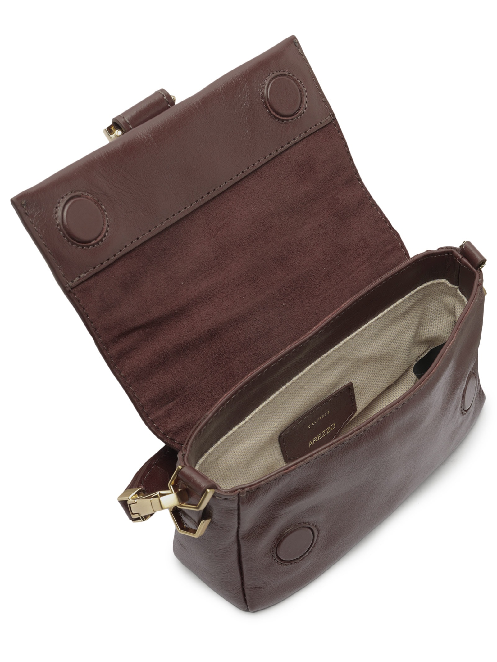 Bolsa Feminina Tiracolo Couro Pequena Marrom Arezzo