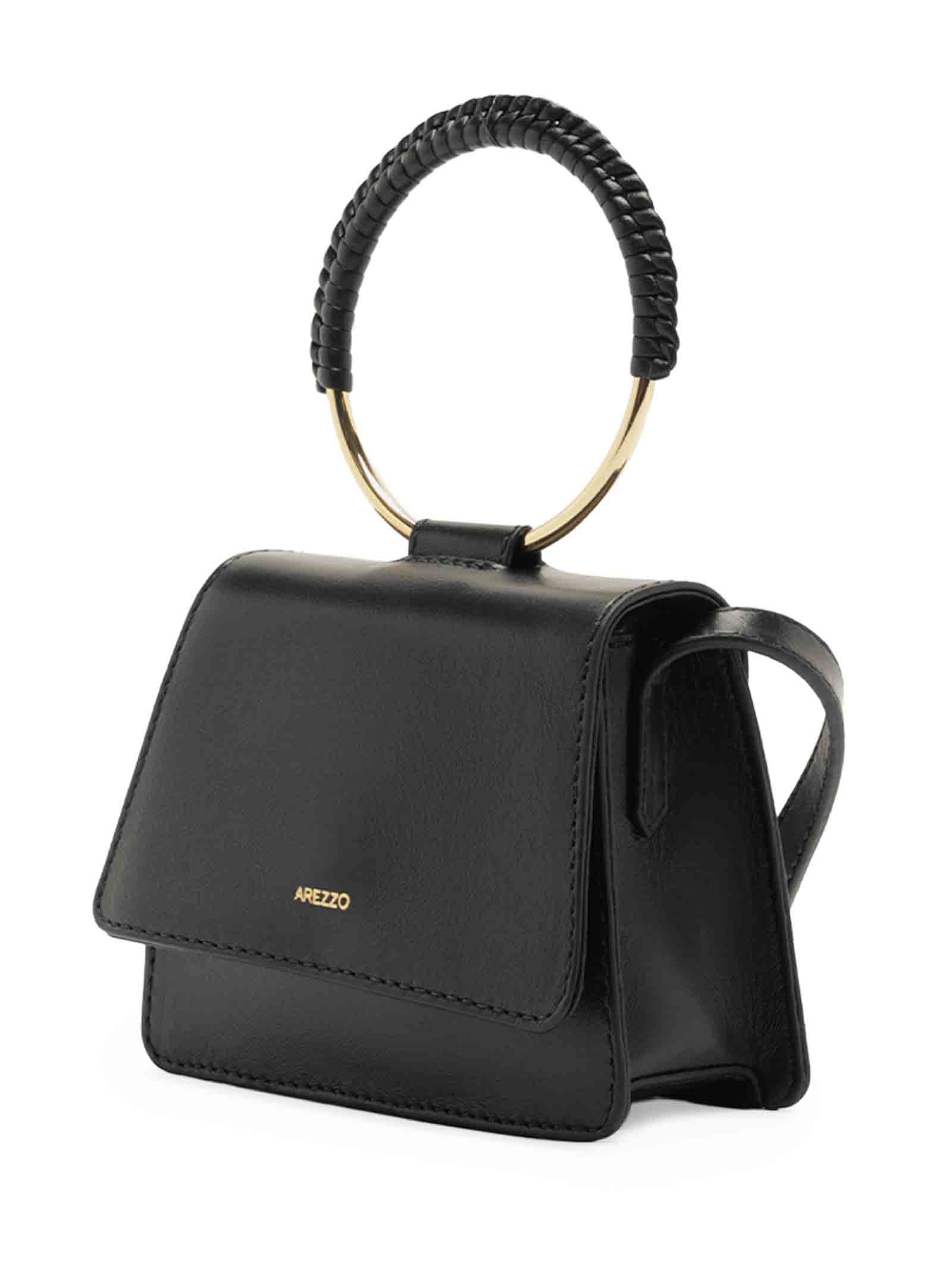 Bolsa Feminina Tiracolo Couro Pequena Preto Arezzo