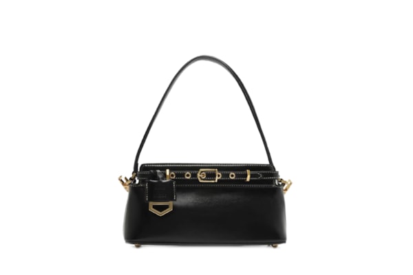 Bolsa Feminina Tiracolo Couro Pequena Victória - Preto