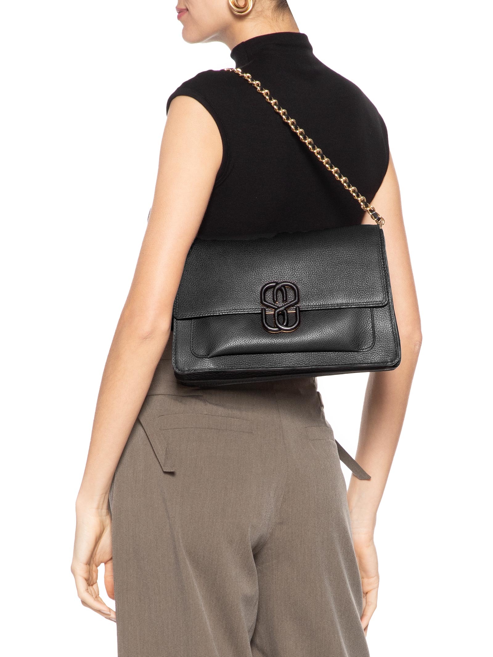 Bolsa Feminina Tiracolo Couro Preto Schutz