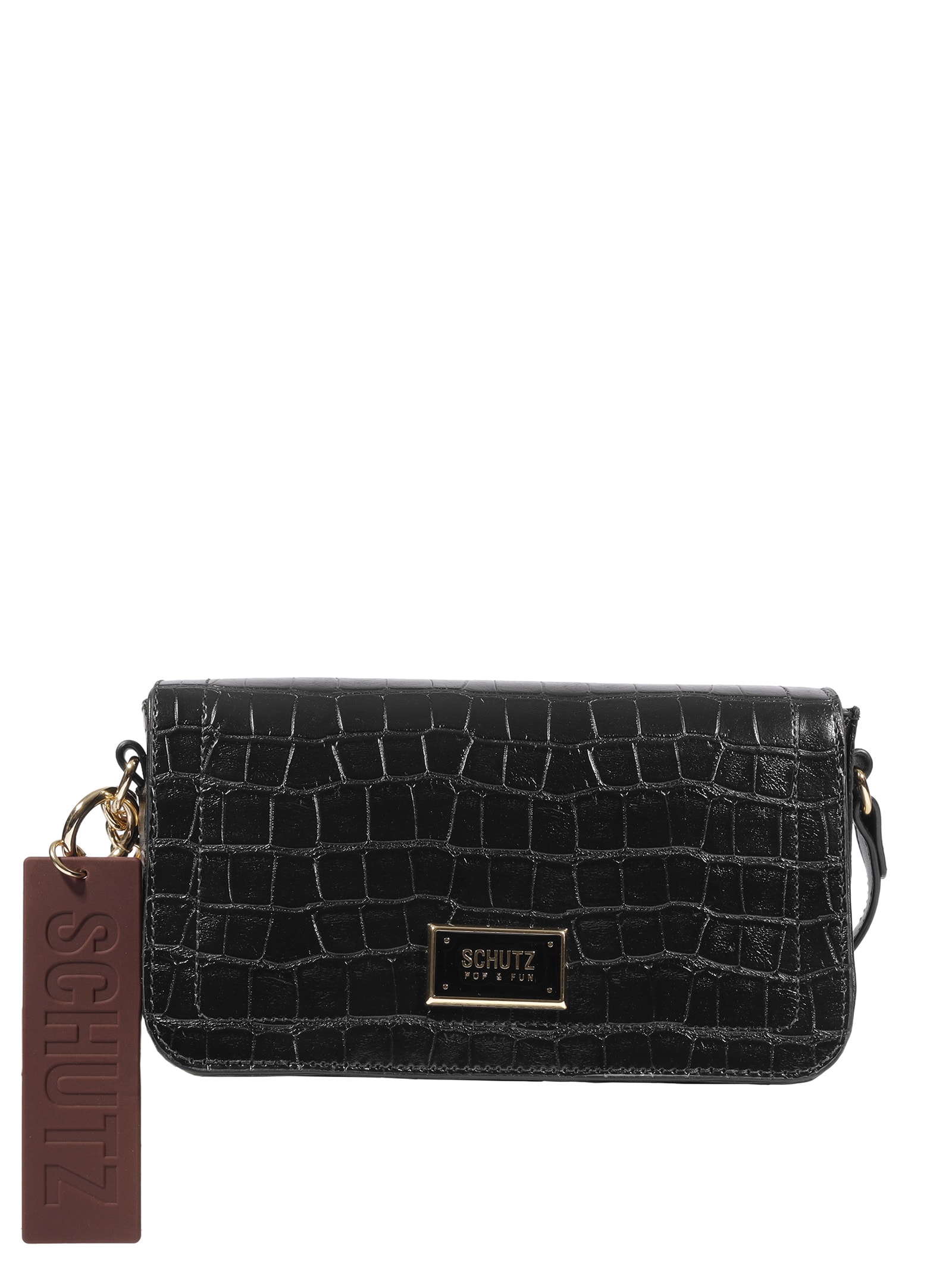 Schutz - Bolsa Feminina Tiracolo Maeve Croco - Preto