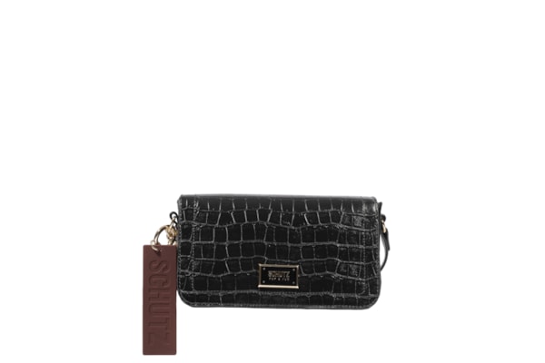 Bolsa Feminina Tiracolo Croco - Preto