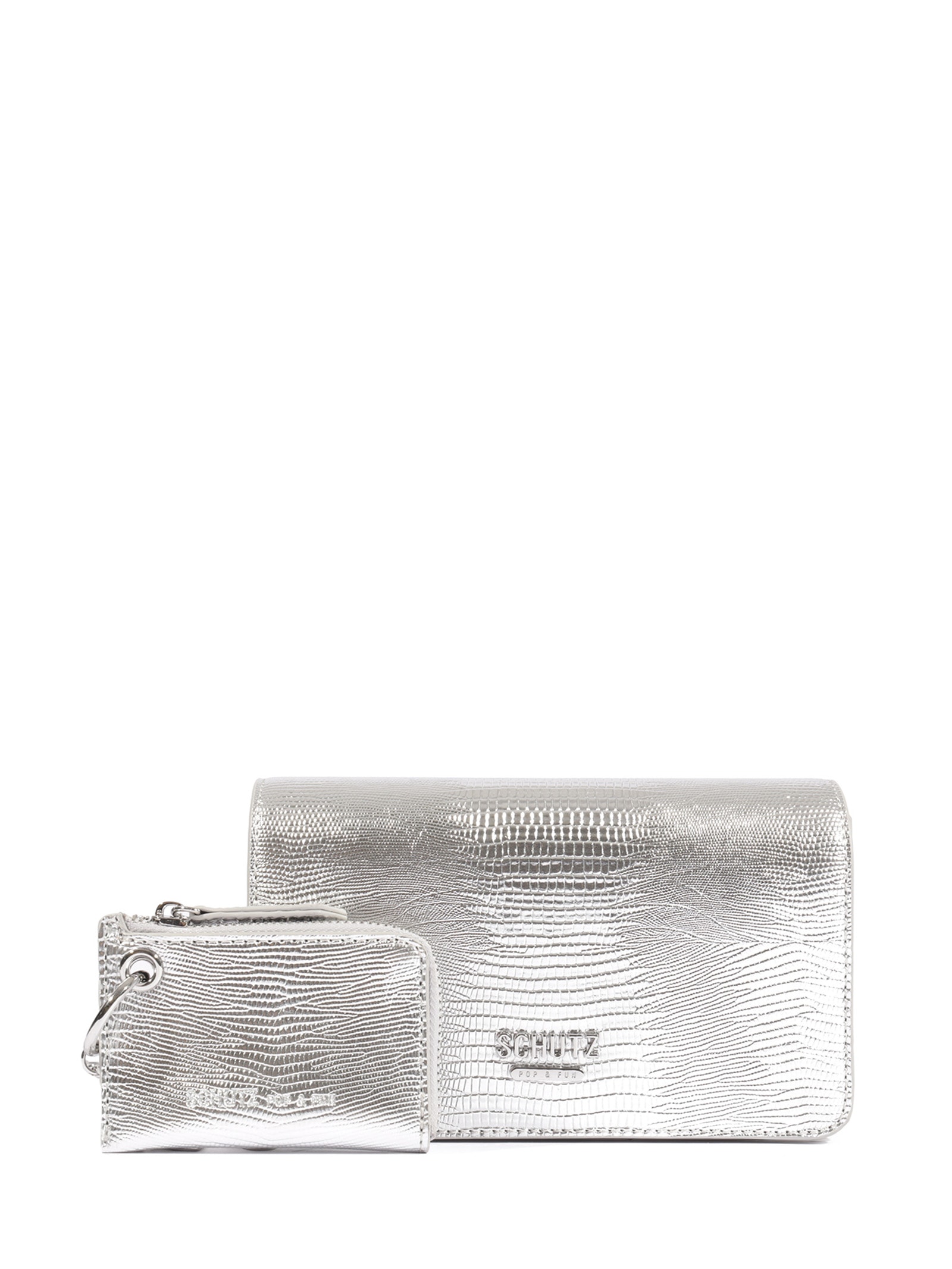 Bolsa Feminina Tiracolo Crossbody Sophia Pequena Prateado Schutz