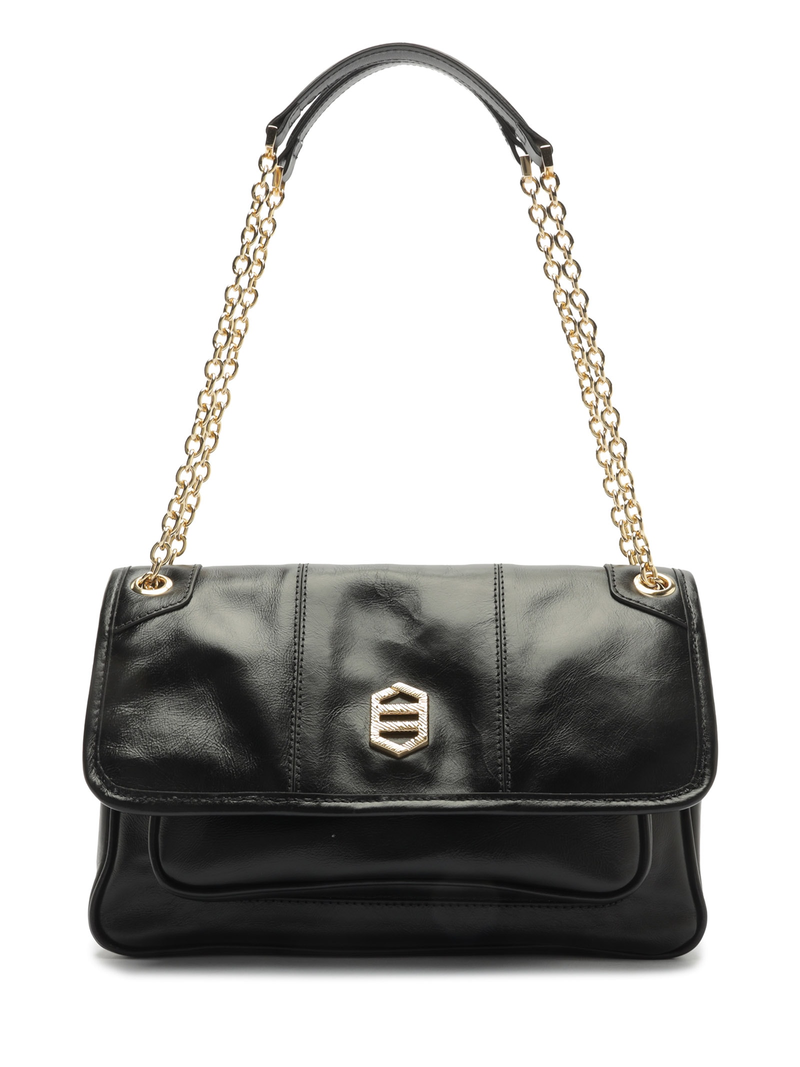 Bolsa Feminina Tiracolo de Couro Média Alça Corrente – Preto Arezzo