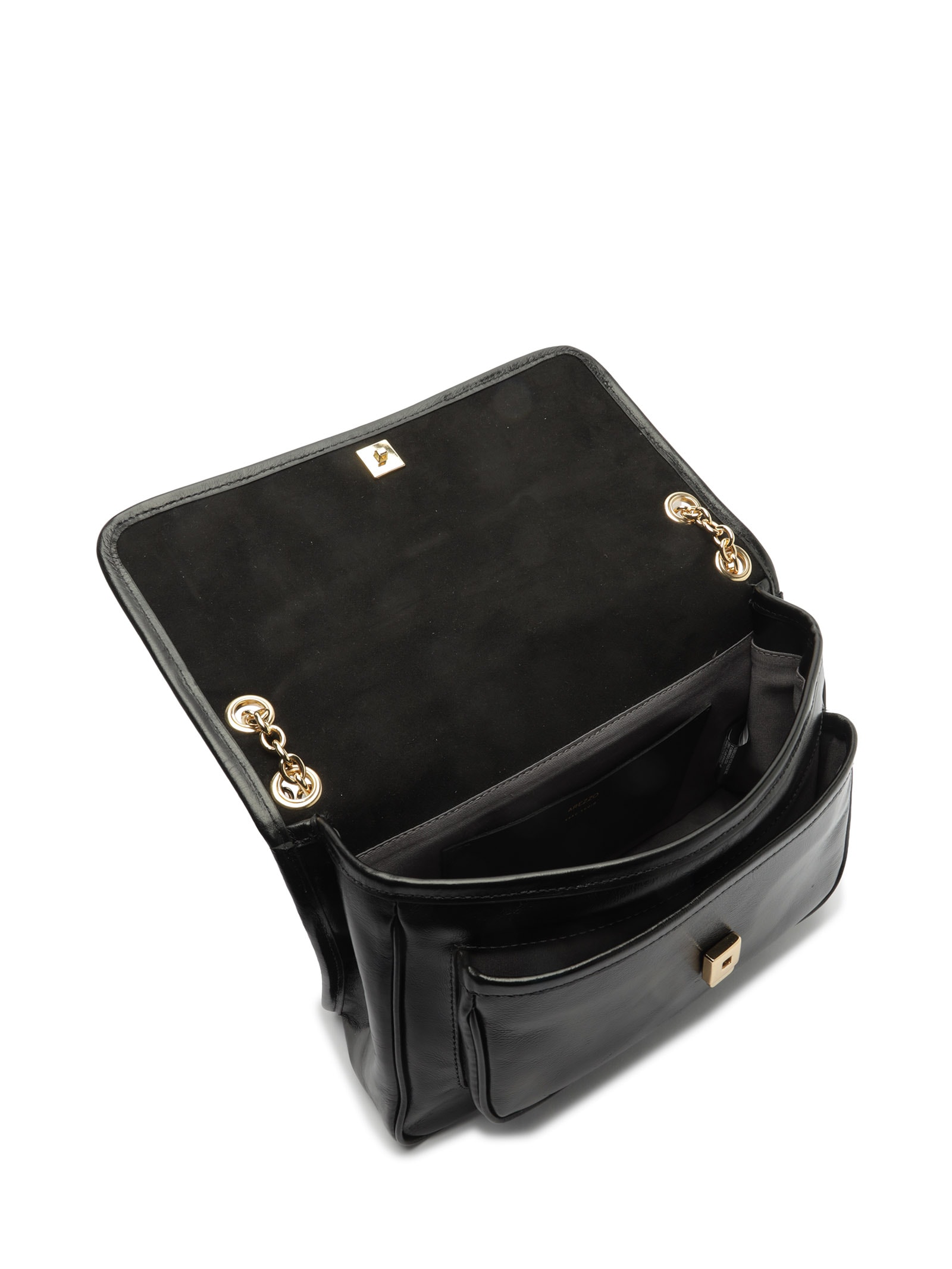 Bolsa Feminina Tiracolo de Couro Média Alça Corrente – Preto Arezzo