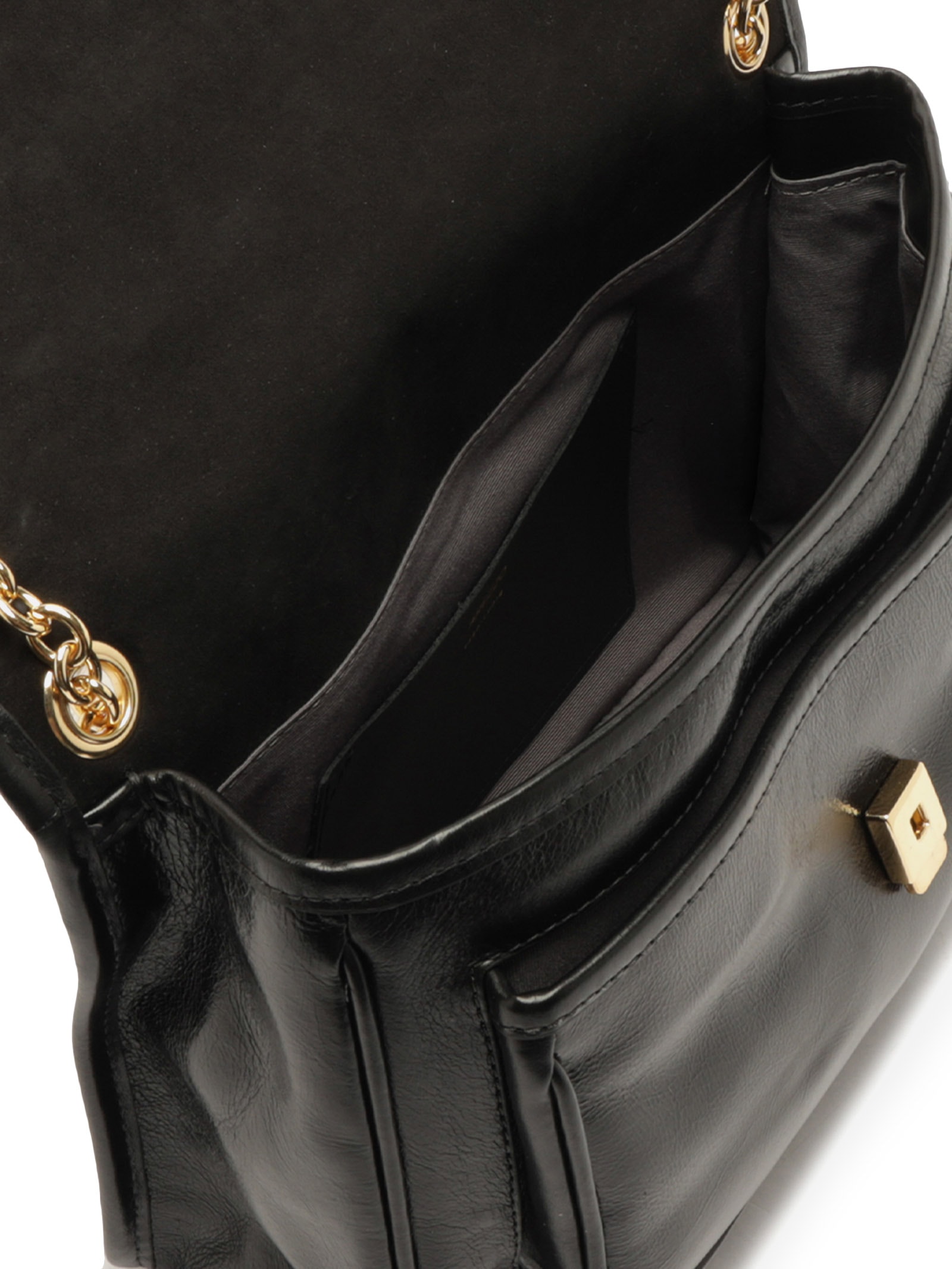 Bolsa Feminina Tiracolo de Couro Média Alça Corrente – Preto Arezzo