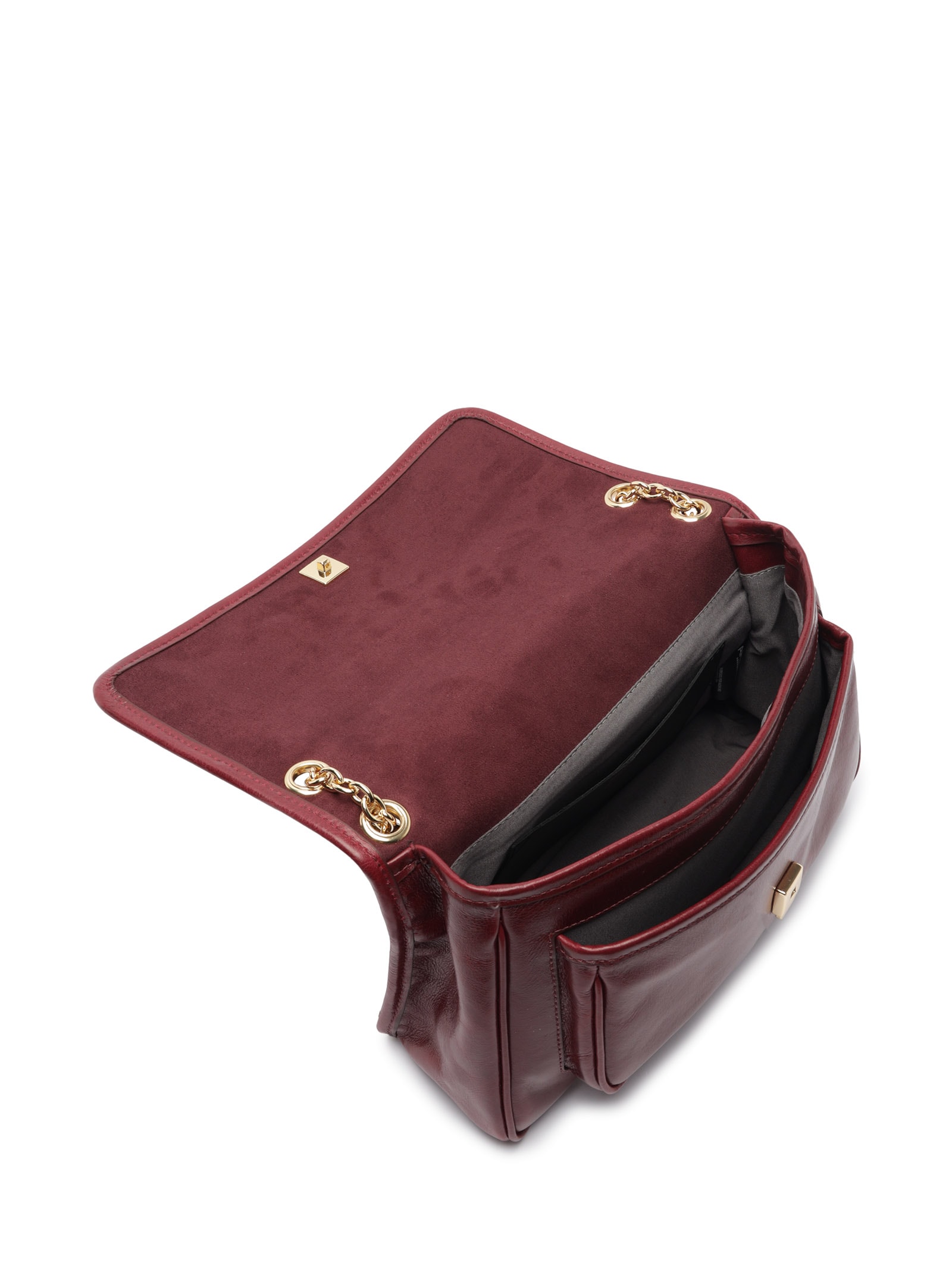 Bolsa Feminina Tiracolo de Couro Média Alça Corrente – Vermelho Arezzo