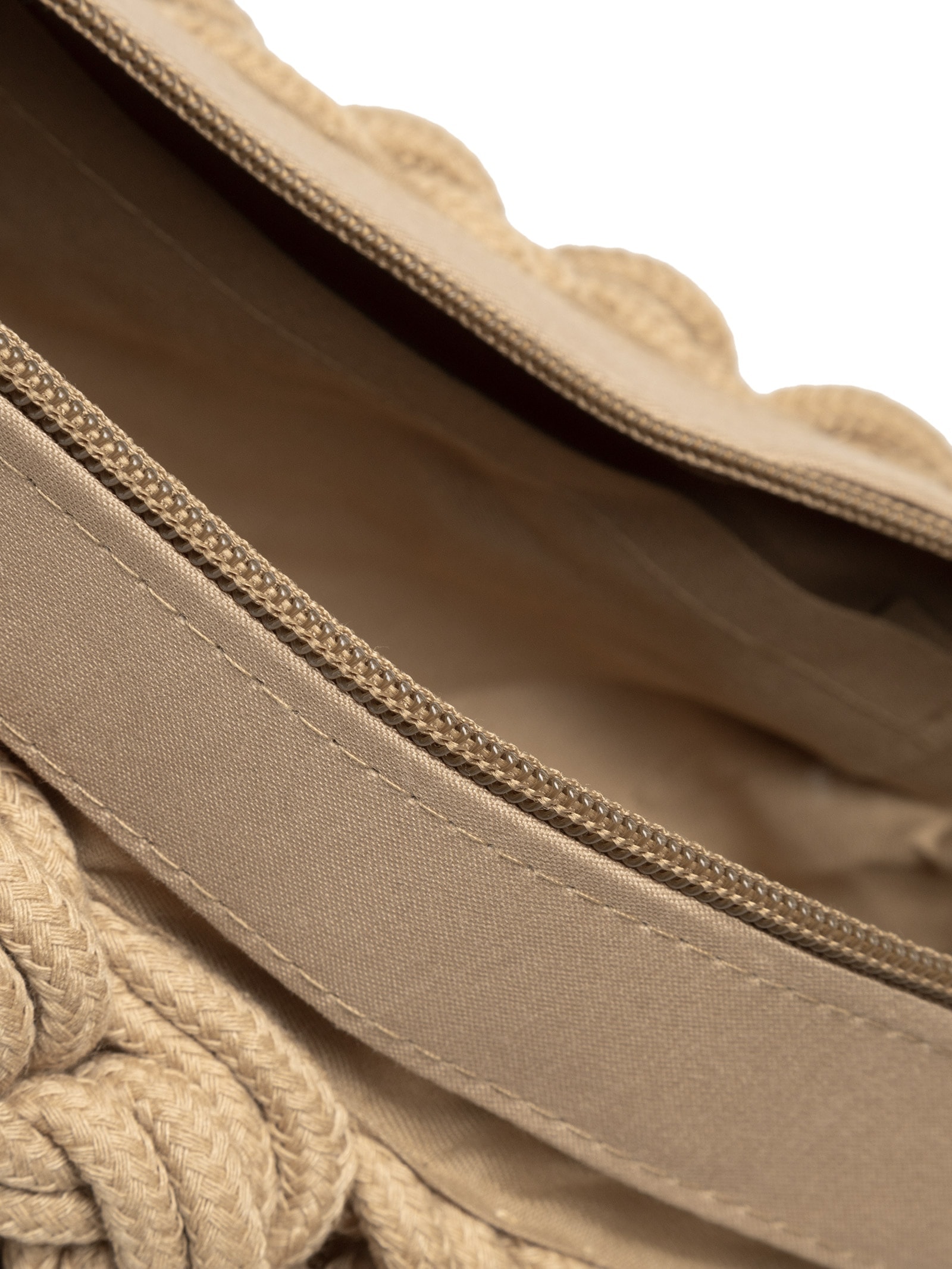 Bolsa Feminina Tiracolo de Croche Bege Basiq