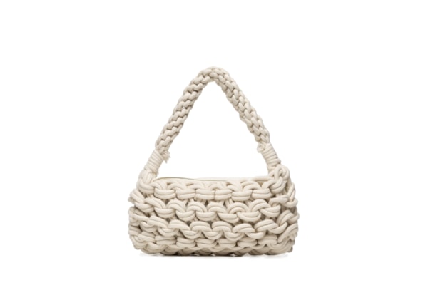 Bolsa Feminina Tiracolo de Croche - Branco