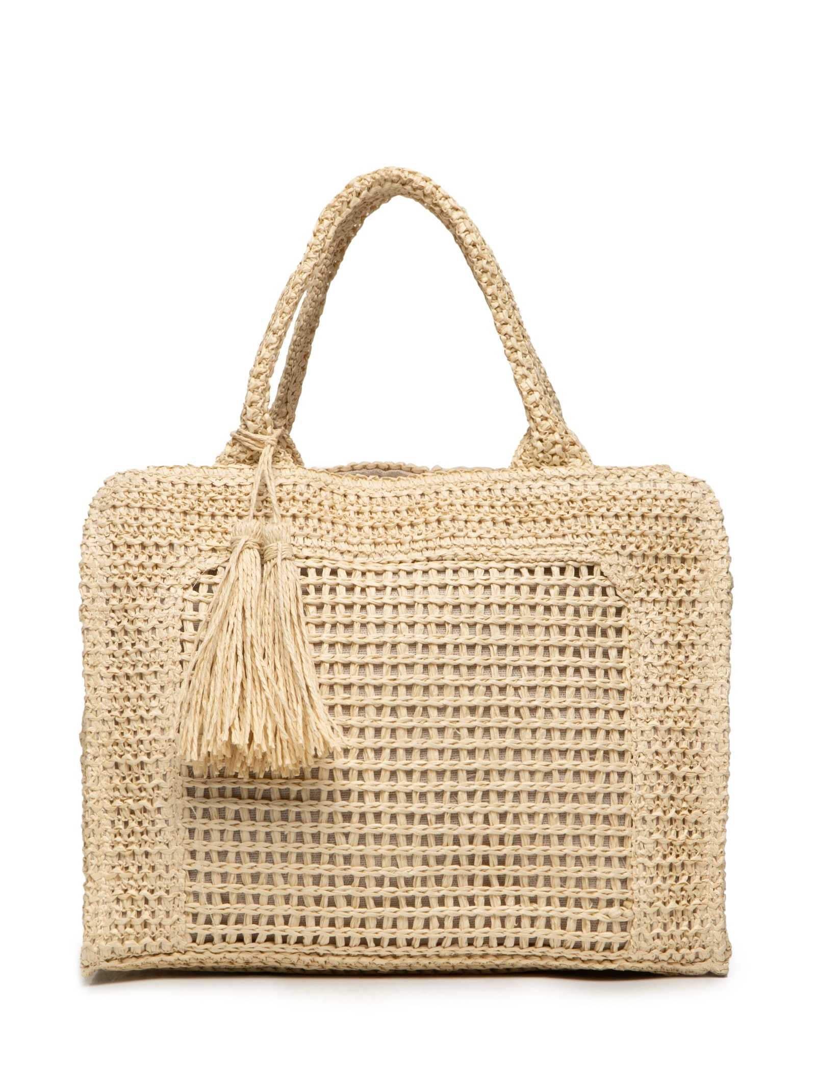 Bolsa Feminina Tiracolo de Palha Bege Basiq