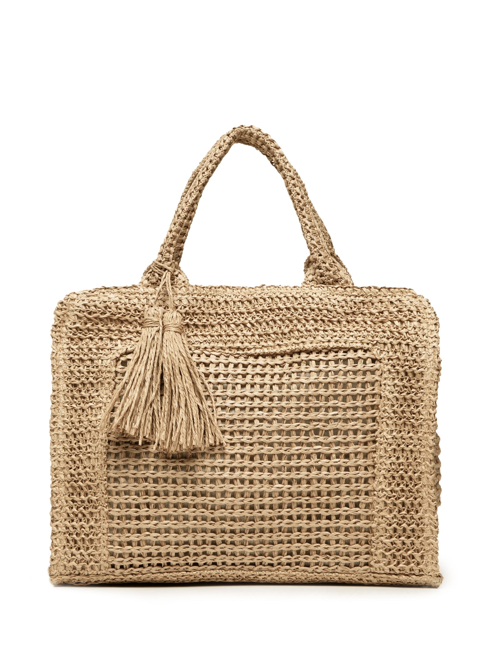 Bolsa Feminina Tiracolo de Palha Bege Basiq