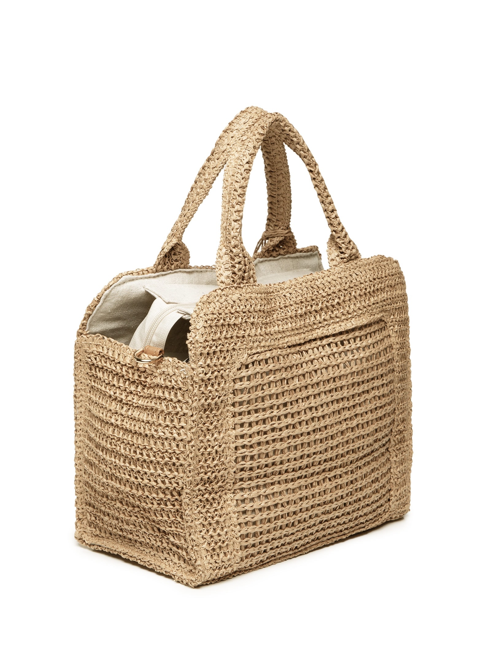 Bolsa Feminina Tiracolo de Palha Bege Basiq