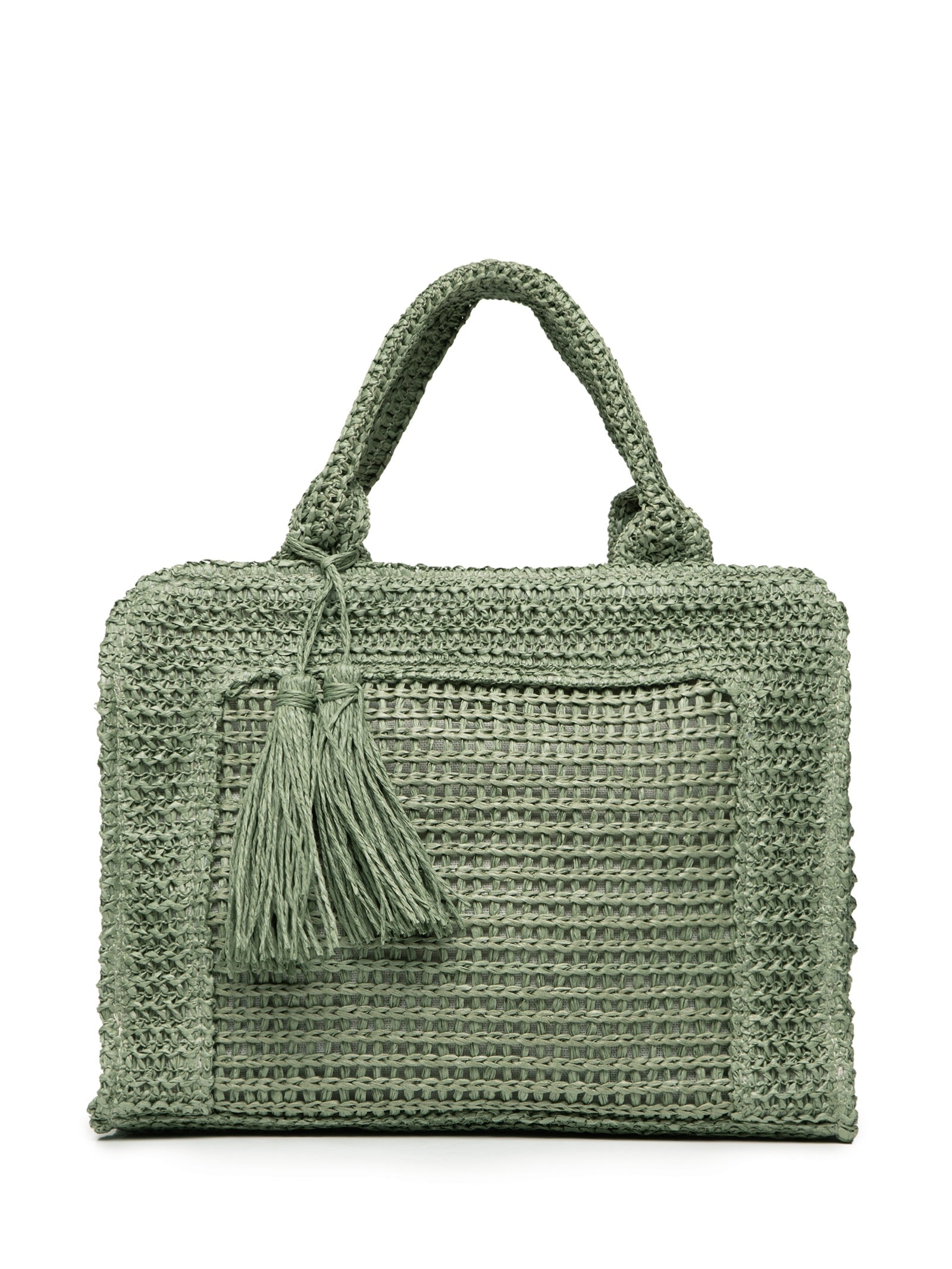 Bolsa Feminina Tiracolo de Palha Verde Basiq