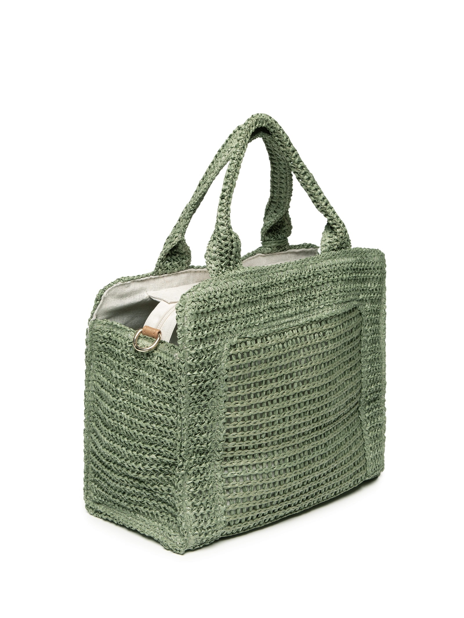 Bolsa Feminina Tiracolo de Palha Verde Basiq
