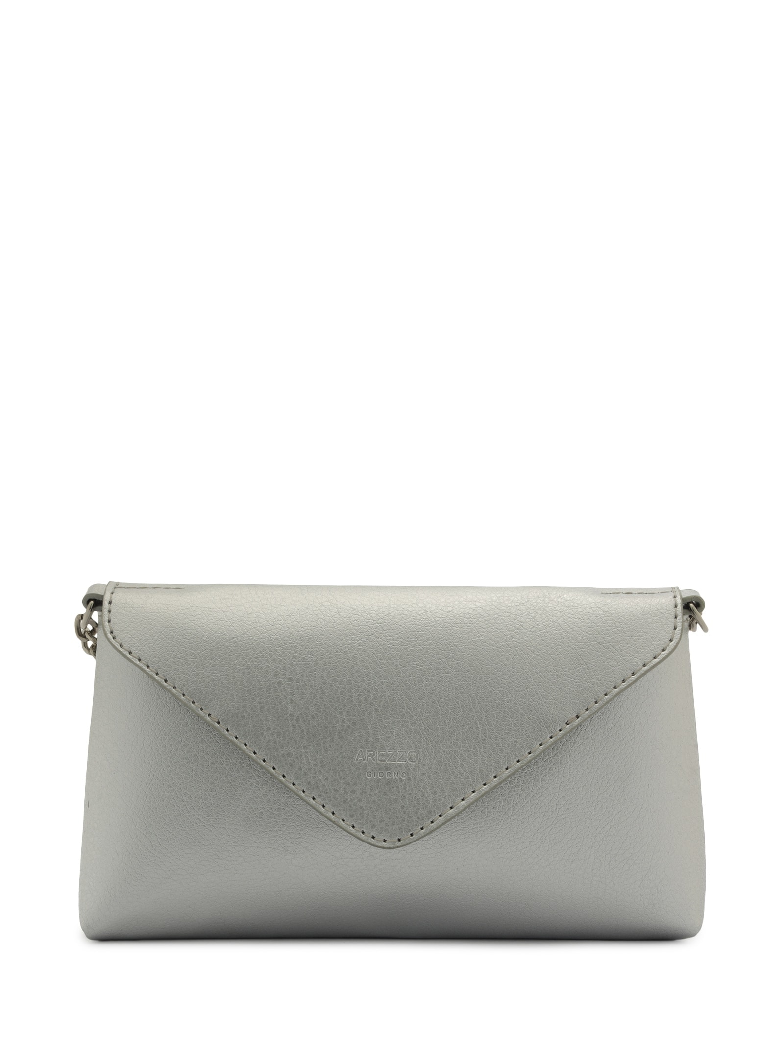 Bolsa Feminina Tiracolo Giorno Pequena Envelope Prateado Arezzo