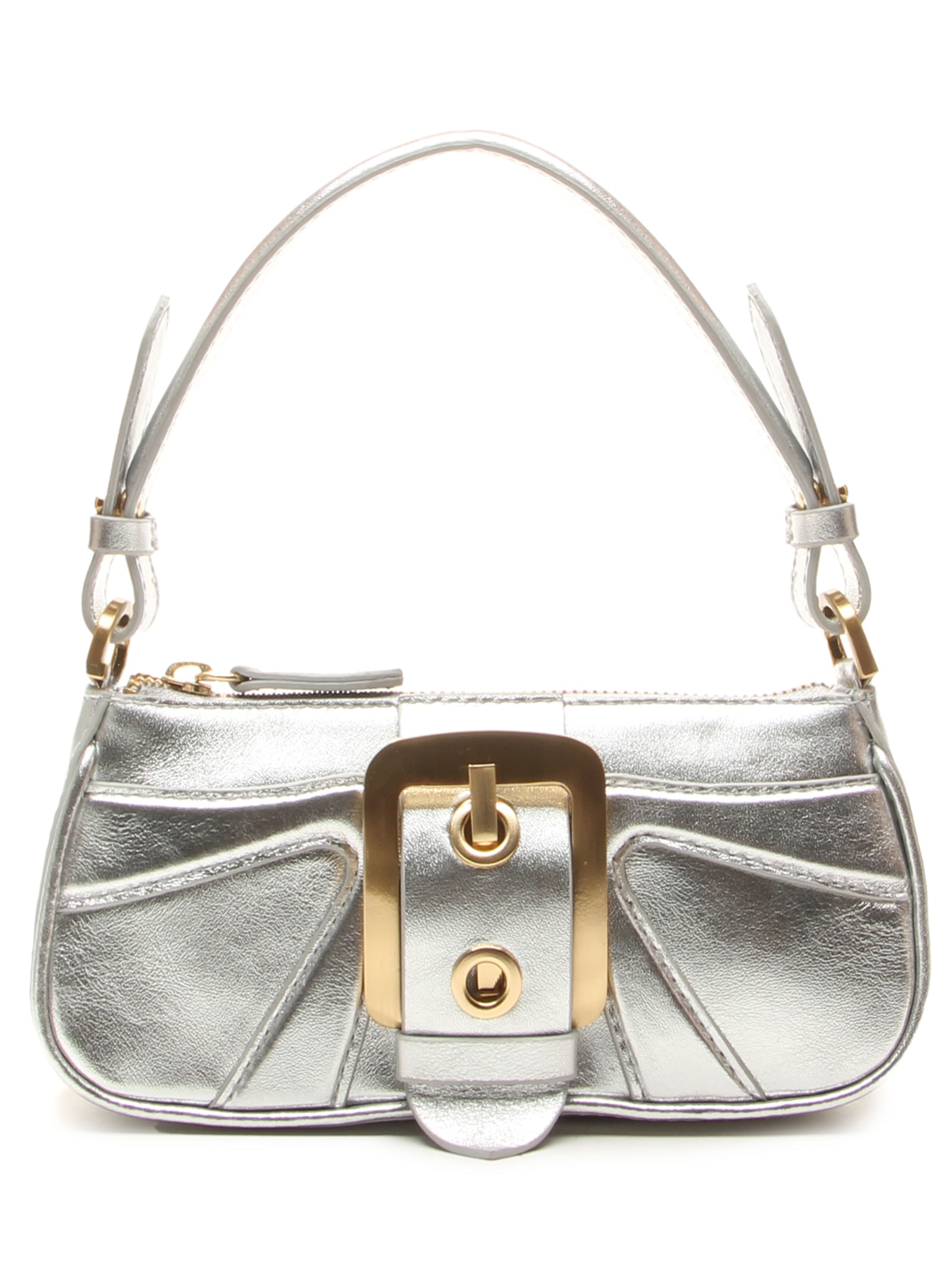 Bolsa Feminina Tiracolo Giulia Mini Pequena Prateado Vicenza