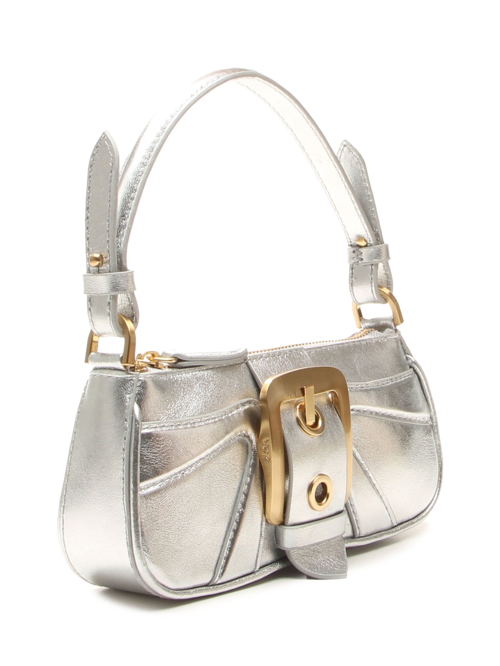 Bolsa Feminina Tiracolo Giulia Mini Pequena Prateado Vicenza
