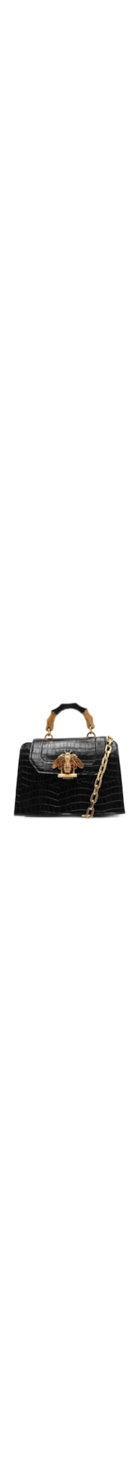 Bolsa Feminina Tiracolo Grande Believe Couro Croco - Preto