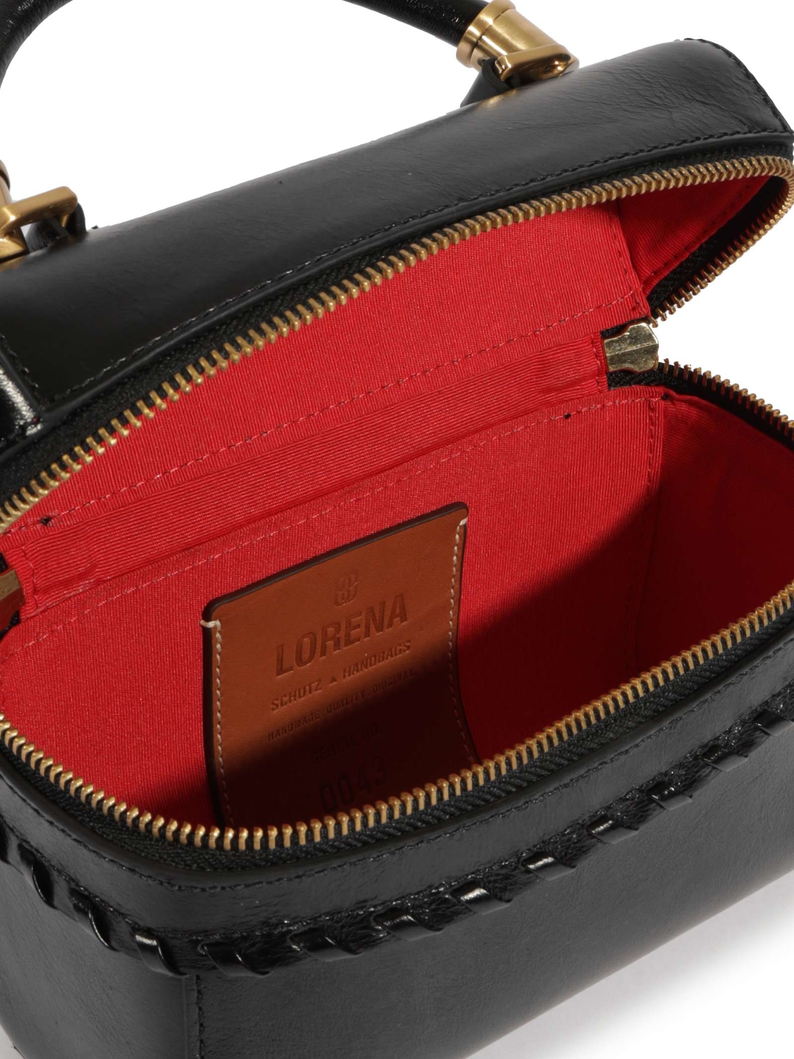 Schutz - Bolsa Feminina Tiracolo Lorena Top Handle Couro - Preto