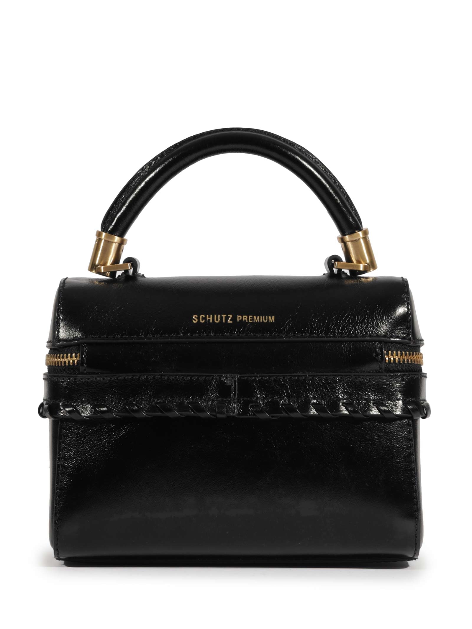 Schutz - Bolsa Feminina Tiracolo Lorena Top Handle Couro - Preto