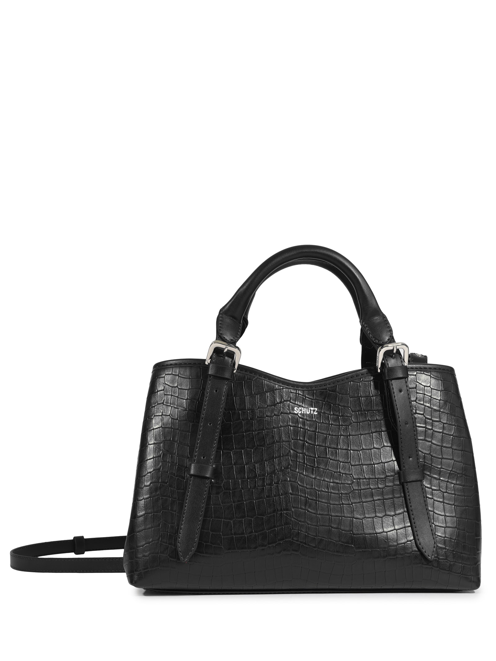 Schutz - Bolsa Feminina Tiracolo Maeve Croco - Preto