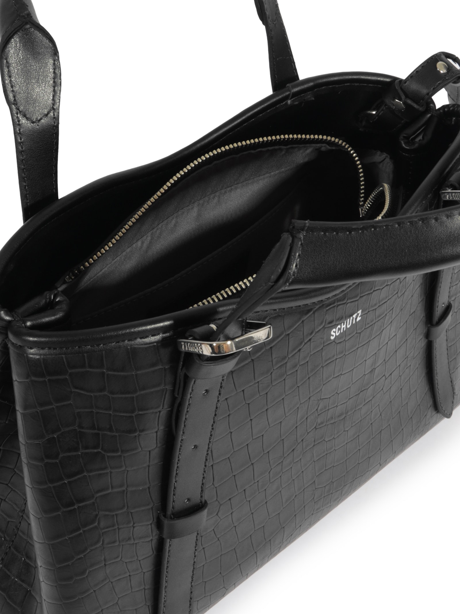Schutz - Bolsa Feminina Tiracolo Maeve Croco - Preto